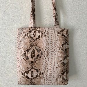 Soft Cotton Snake Print Tote Bag DIY Handmade